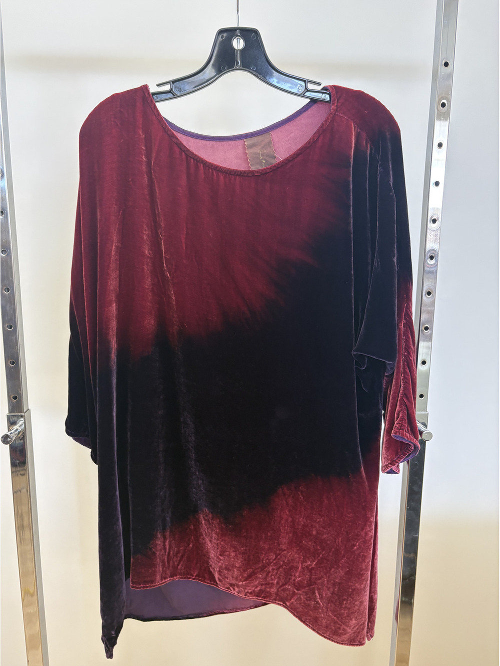 Kate Beck Velvet Tunic Midsleeve Top, M